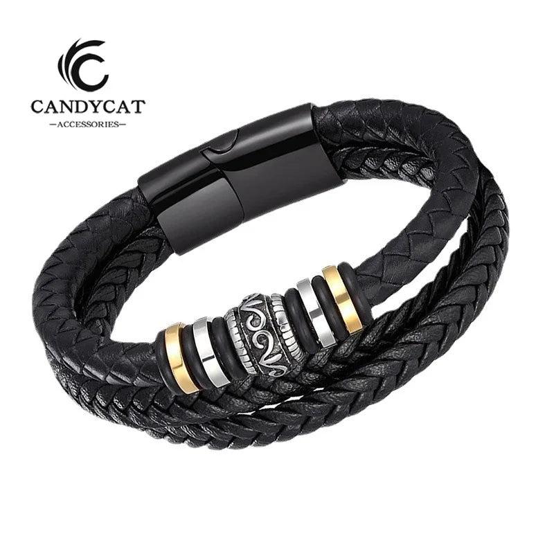 Vintage National Style Jewelry Stainless-Steel Bracelet for Men