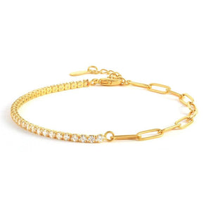 Green Zircon Hand Chain Charm Bracelet for Women
