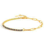Green Zircon Hand Chain Charm Bracelet for Women