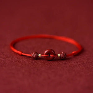Purple Cinnabar Safety Button Tibetan Anklet Knot Lucky Bangle