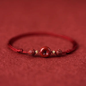Purple Cinnabar Safety Button Tibetan Anklet Knot Lucky Bangle