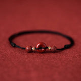 Purple Cinnabar Safety Button Tibetan Anklet Knot Lucky Bangle
