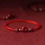 Purple Cinnabar Safety Button Tibetan Anklet Knot Lucky Bangle