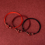 Purple Cinnabar Safety Button Tibetan Anklet Knot Lucky Bangle