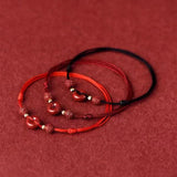 Purple Cinnabar Safety Button Tibetan Anklet Knot Lucky Bangle