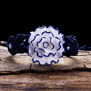 Hand-knitted Flowers Ceramic Bracelets for Women