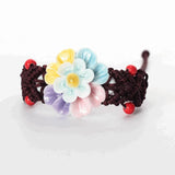 Hand-knitted Flowers Ceramic Bracelets for Women