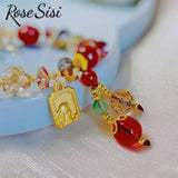 Chinese Year Rabbit Bracelet Red Jujube Crystal Bunny Women