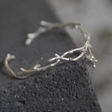 Vintage Silver Flower Bracelet Temperament Bell Opening Bracelet