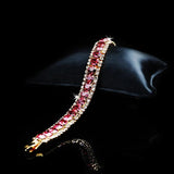 Pink Crystal Braided Bracelets for Wedding Jewelry