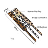 Leopard Leather Bracelet Punk Ring Wide Bangle