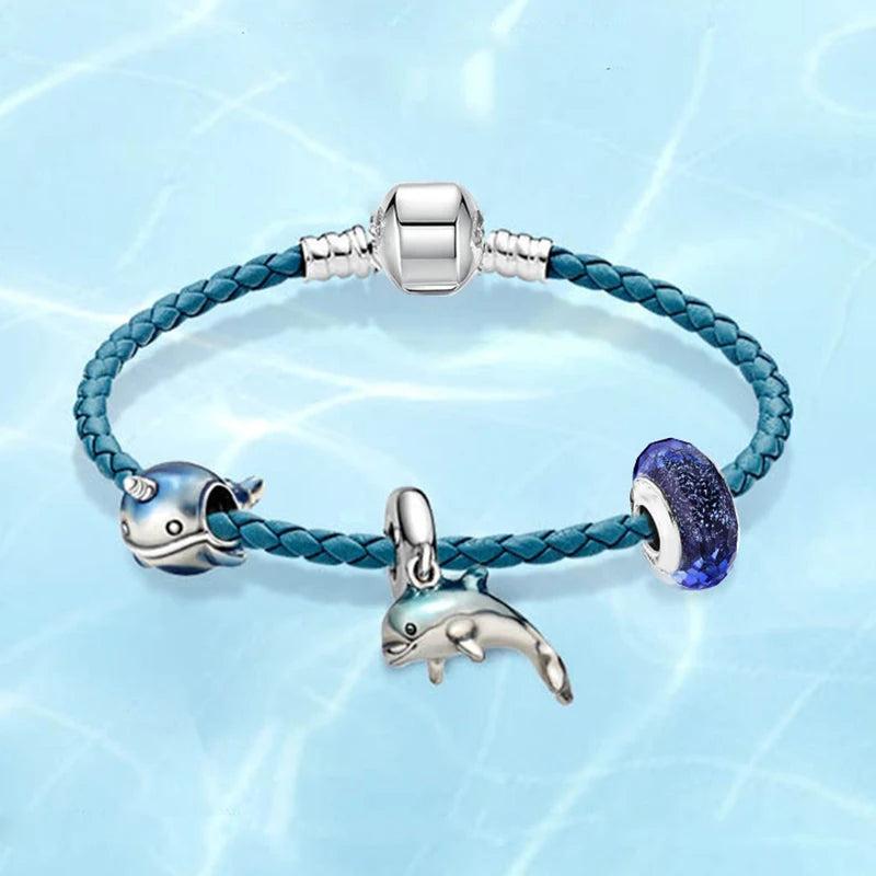 Summer Starfish Shell Leather Women's Charm Bracelet