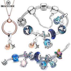 Summer Starfish Shell Leather Women's Charm Bracelet