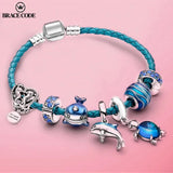 Summer Starfish Shell Leather Women's Charm Bracelet