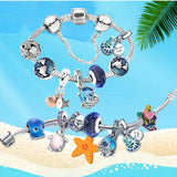 Summer Starfish Shell Leather Women's Charm Bracelet