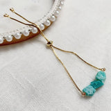 Crystal Stone Bracelet Adjustable Raw Quartz Fluorite Lapis Tourmaline Pur
