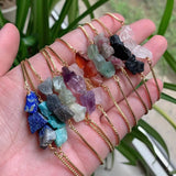 Crystal Stone Bracelet Adjustable Raw Quartz Fluorite Lapis Tourmaline Pur