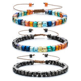 3pcs Mixed Crystal Glass Stone Beads Bracelet Friendship Bracelets for Women