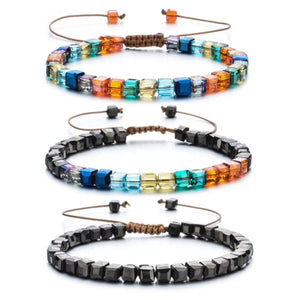3pcs Mixed Crystal Glass Stone Beads Bracelet Friendship Bracelets for Women