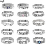 Silver Mesh Bracelet Lightning Heart Beads Lock Rocket Charm 10mm Bangle