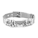 Silver Mesh Bracelet Lightning Heart Beads Lock Rocket Charm 10mm Bangle