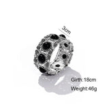 Boho Red Bead Elastic Bracelet for Women Vintage Silver Bangle