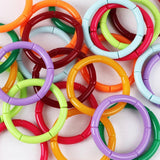 3Pcs Acrylic Bamboo Bracelets Vintage Resin Beads Charm Brace