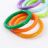 3Pcs Acrylic Bamboo Bracelets Vintage Resin Beads Charm Brace