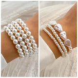 Romantic Multi-layer Pearl Bracelet Wide Bracelet For Women