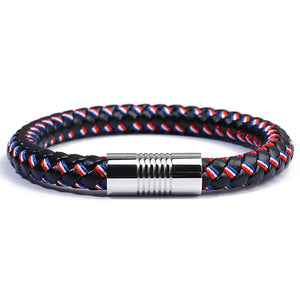 Hot Spain/Russia Flag Rope Leather Bracelet Colorful Magnet Bracelets&Bangles