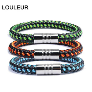 Hot Spain/Russia Flag Rope Leather Bracelet Colorful Magnet Bracelets&Bangles