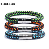 Hot Spain/Russia Flag Rope Leather Bracelet Colorful Magnet Bracelets&Bangles