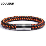 Hot Spain/Russia Flag Rope Leather Bracelet Colorful Magnet Bracelets&Bangles