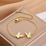 316L Stainless Steel Butterfly Bracelet Women