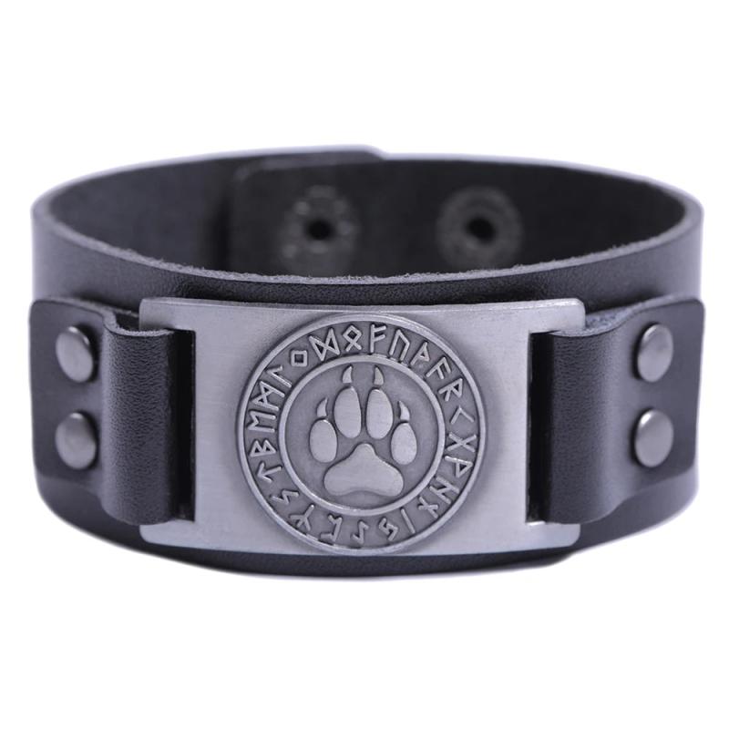 Wolf Paw Charm Bracelet Slavic Kolovrat Amulet Jewelry