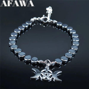 Witchcraft Triple Moon Goddess Bracelet Stainless Steel B3515S02