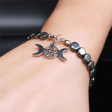 Witchcraft Triple Moon Goddess Bracelet Stainless Steel B3515S02