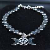 Witchcraft Triple Moon Goddess Bracelet Stainless Steel B3515S02