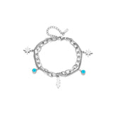 Vintage Women's 2-Layer Eye Feather Star Bracelet