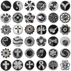 6pcs Rhinestone Snap Buttons for Bracelet Bangle