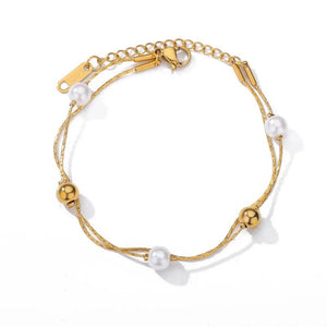 Geometric Double Chain Bracelet Stainless Steel