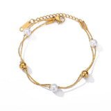Geometric Double Chain Bracelet Stainless Steel