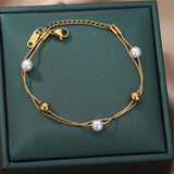 Geometric Double Chain Bracelet Stainless Steel
