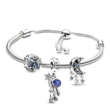 Space Charm Bracelet with Star Moon Beads for Women