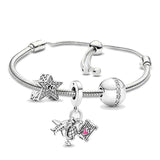 Space Charm Bracelet with Star Moon Beads for Women