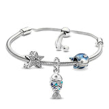 Space Charm Bracelet with Star Moon Beads for Women