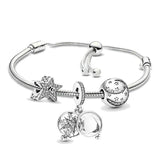 Space Charm Bracelet with Star Moon Beads for Women