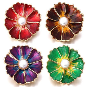 6pcs Metal Snap Jewelry Flower Button 18mm Snap Bracelets Bangles