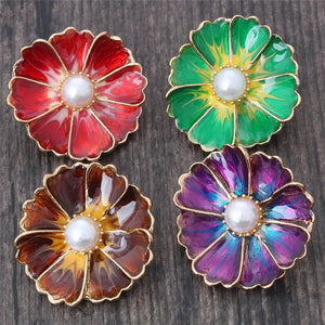 6pcs Metal Snap Jewelry Flower Button 18mm Snap Bracelets Bangles