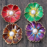 6pcs Metal Snap Jewelry Flower Button 18mm Snap Bracelets Bangles